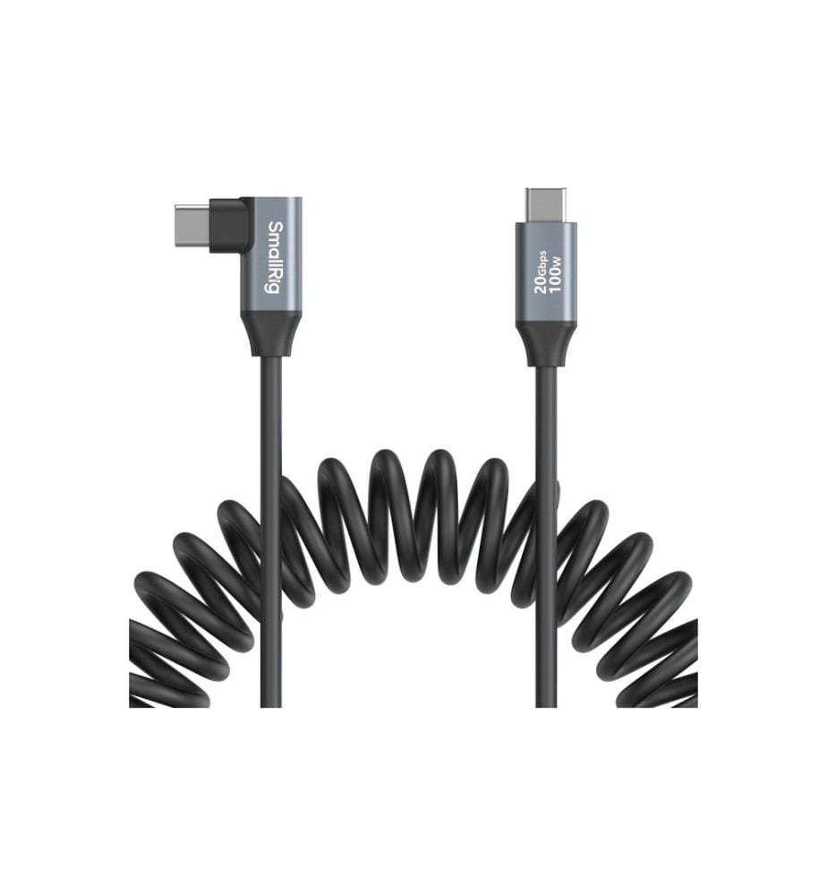 SMALLRIG - Câble USB-C Coiled Data Cable Droit sur coudé