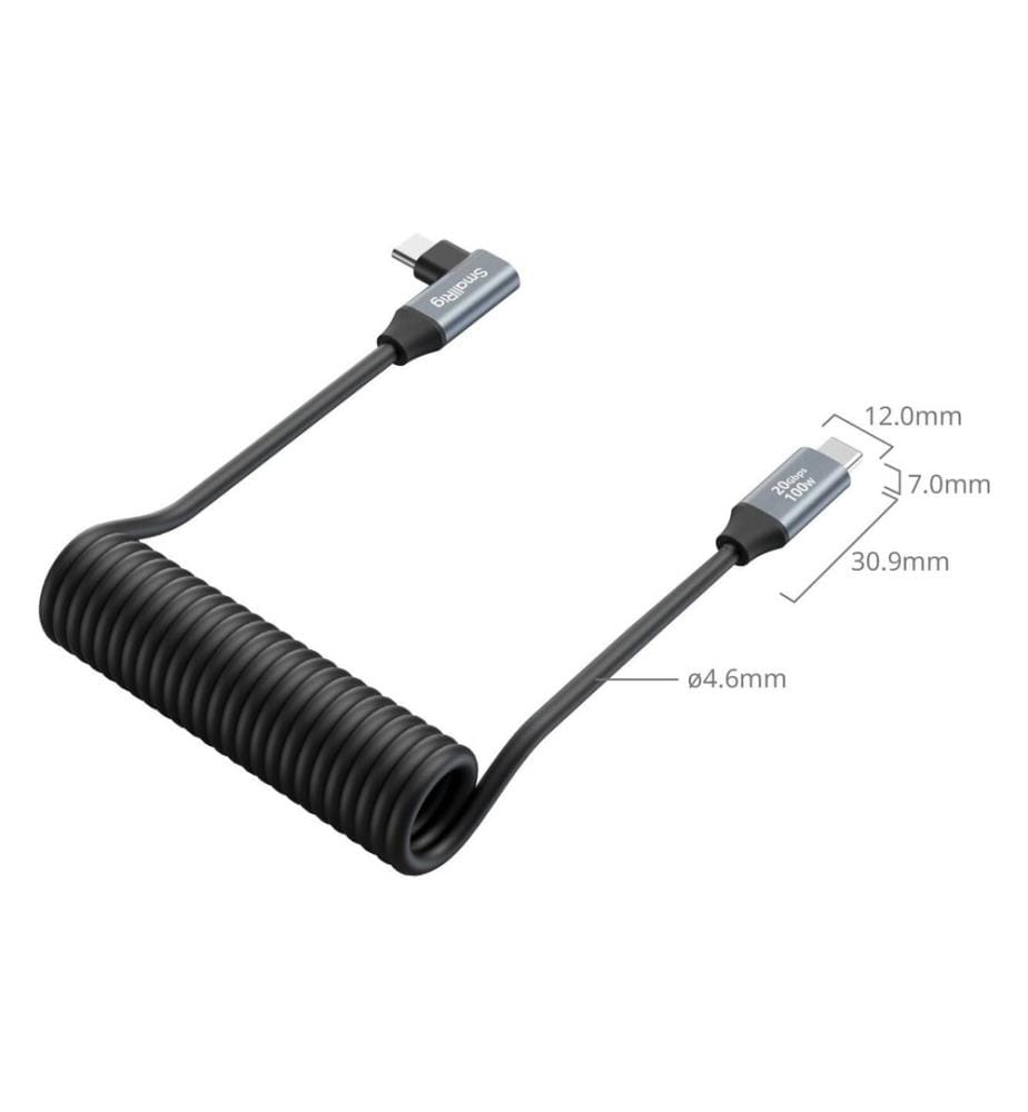 SMALLRIG - Câble USB-C Coiled Data Cable Droit sur coudé