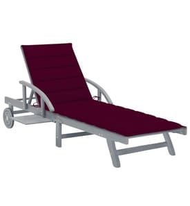 vidaXL Chaise longue de jardin avec coussin Bois d'acacia solide