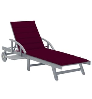 vidaXL Chaise longue de jardin avec coussin Bois d'acacia solide