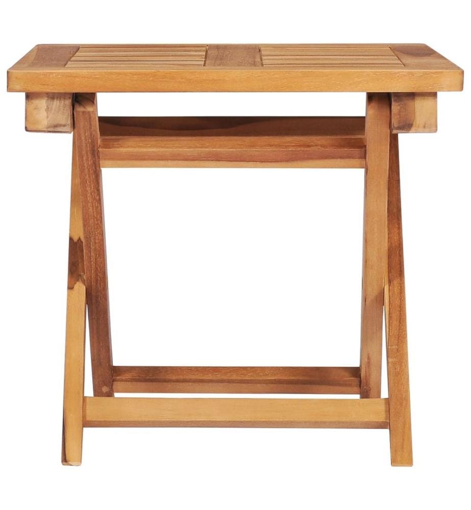 vidaXL Sonnenliege mit Tisch und Auflage Massivholz Teak