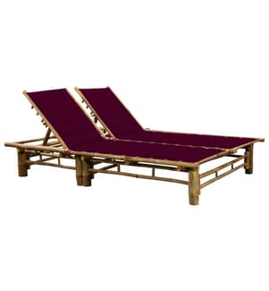 vidaXL Chaise longue pour 2 personnes avec coussins Bambou