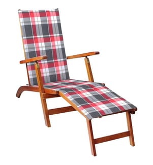 vidaXL Chaise longue d'extérieur repose-pied et coussin Acacia solide