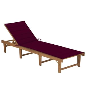 vidaXL Chaise longue pliable avec coussin Bois d'acacia solide