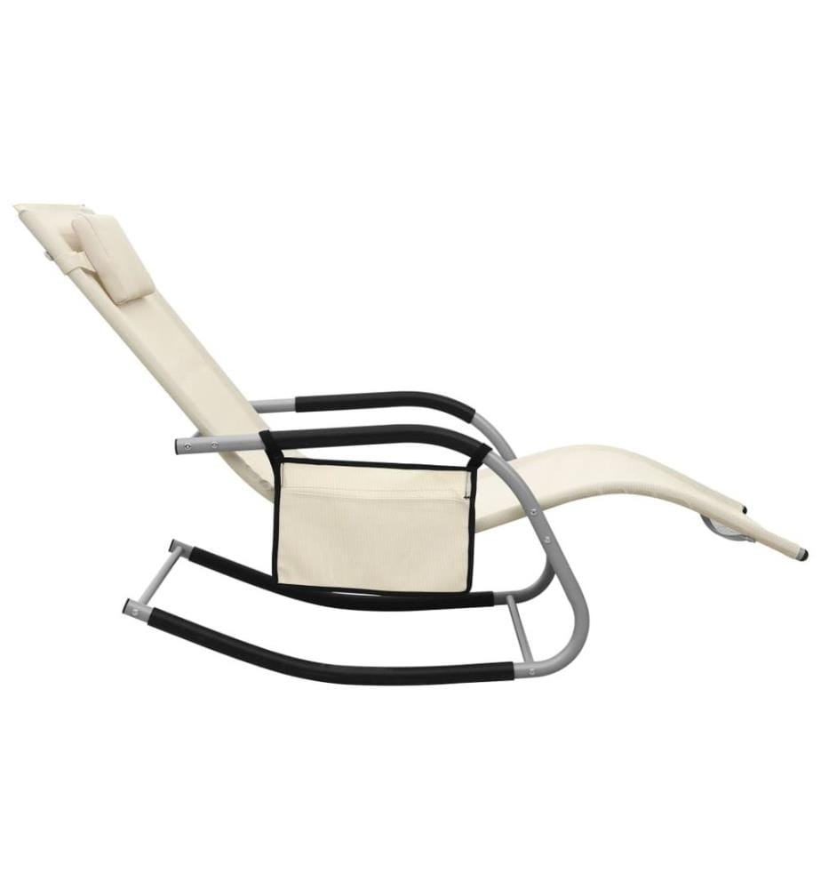 vidaXL Sonnenliegen 2 Stk. Textilene Creme und Grau
