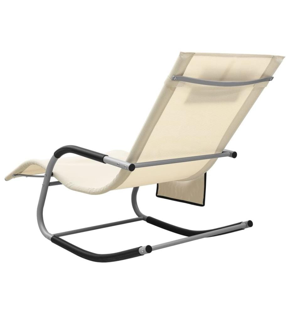 vidaXL Sonnenliegen 2 Stk. Textilene Creme und Grau