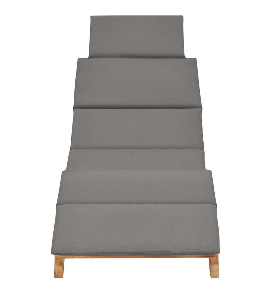 vidaXL Klappbare Sonnenliege mit Dunkelgrauer Auflage Massivholz Teak