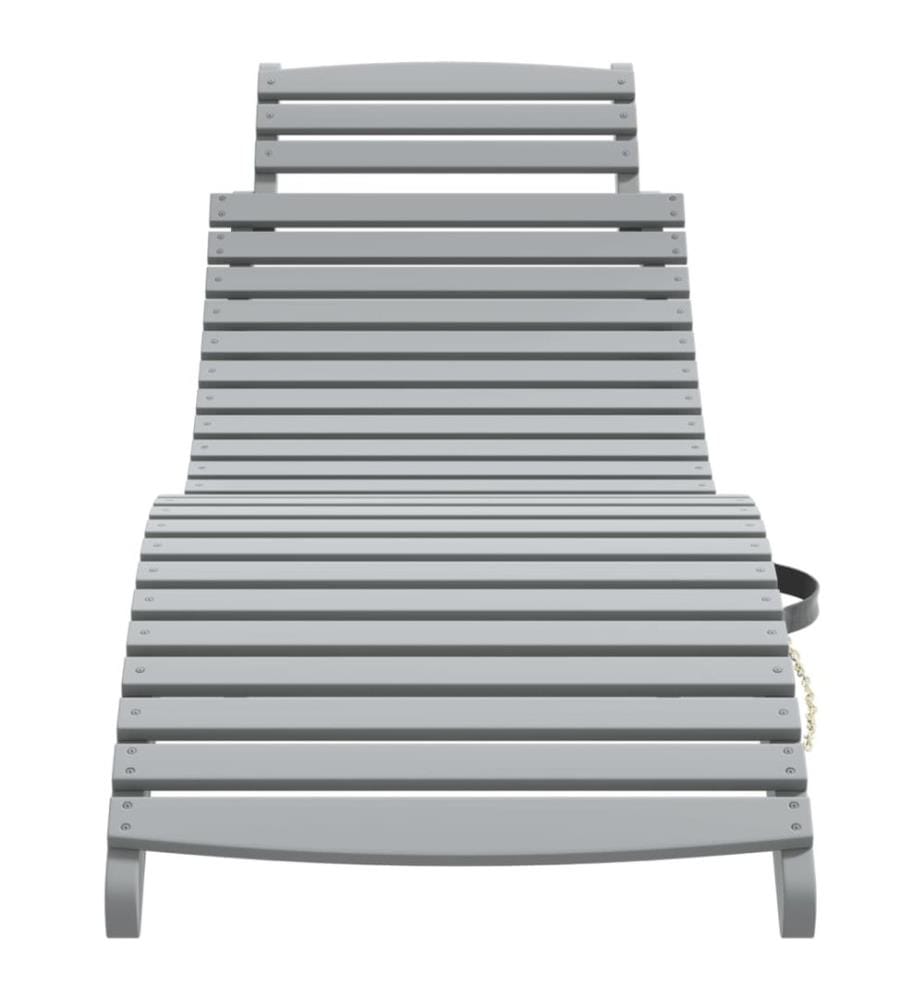 vidaXL Sonnenliegen 2 Stk. mit Tisch Grau Massivholz Akazie
