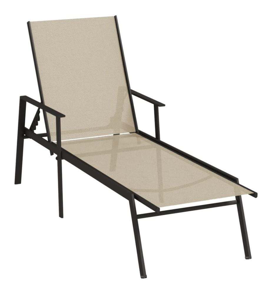 vidaXL Sonnenliege Stahl und Textilene Creme