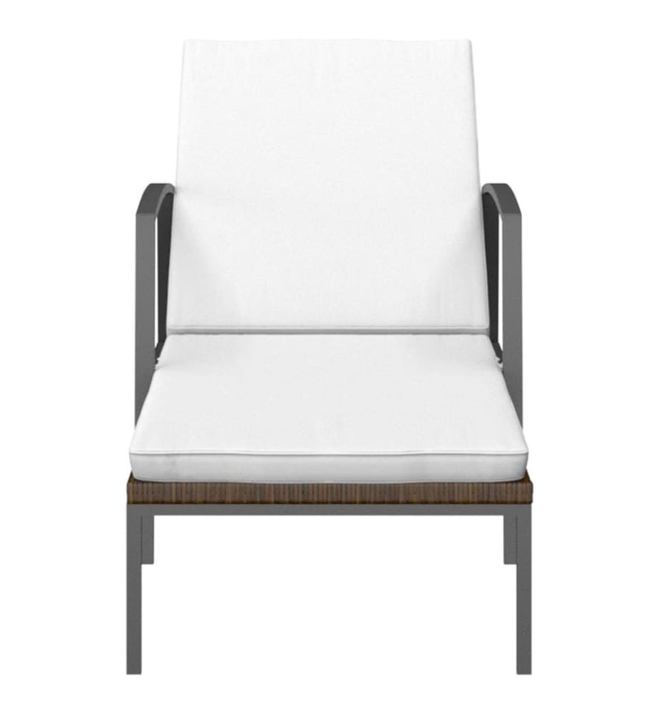 vidaXL Sonnenliege mit Auflage Poly Rattan Braun