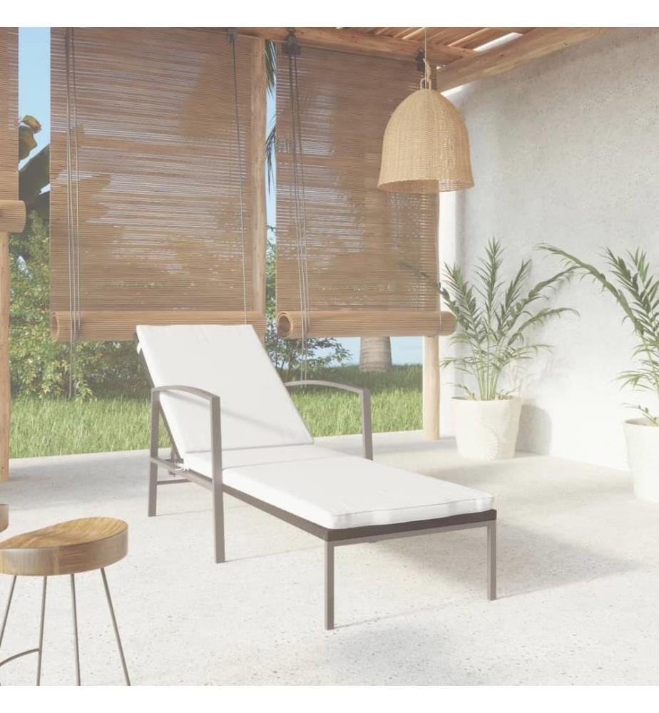 vidaXL Sonnenliege mit Auflage Poly Rattan Schwarz