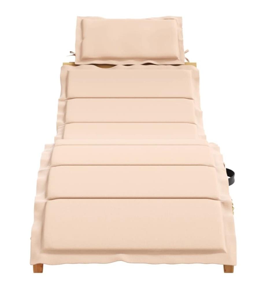 vidaXL Sonnenliegen mit Auflagen 2 Stk. Beige Massivholz Akazie