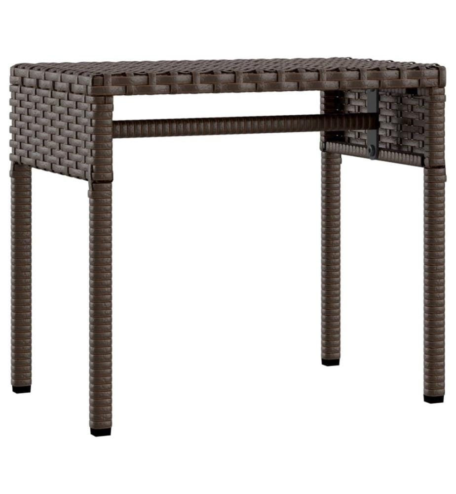 vidaXL Sonnenliegen 2 Stk. mit Dach und Tisch Braun Poly Rattan