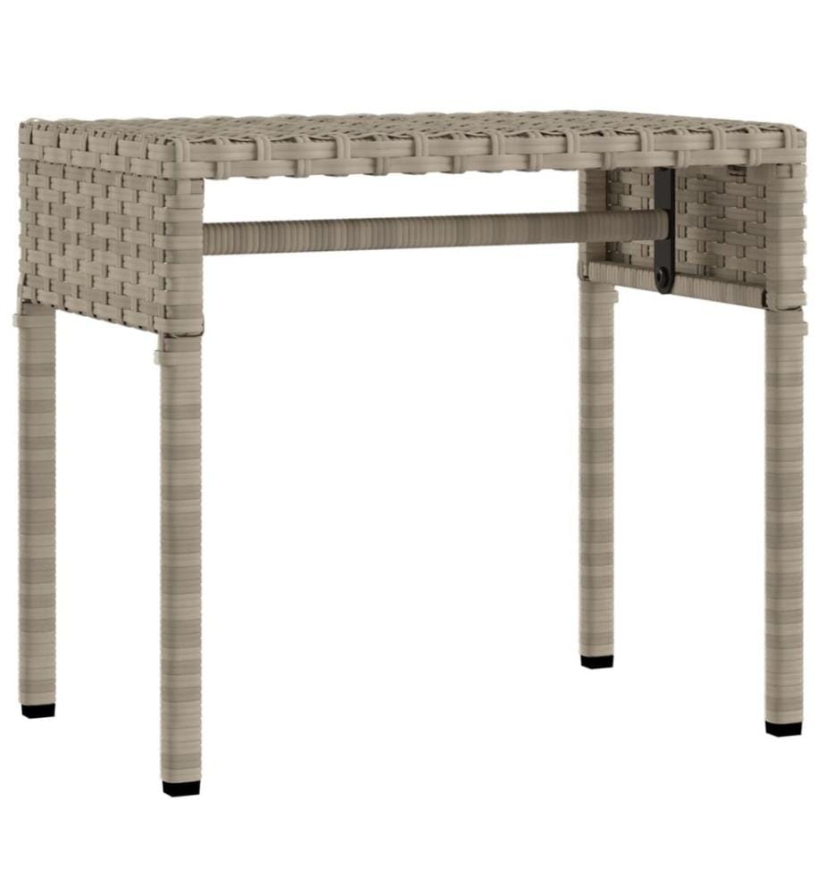 vidaXL Sonnenliegen 2 Stk. mit Dach und Tisch Hellgrau Poly Rattan