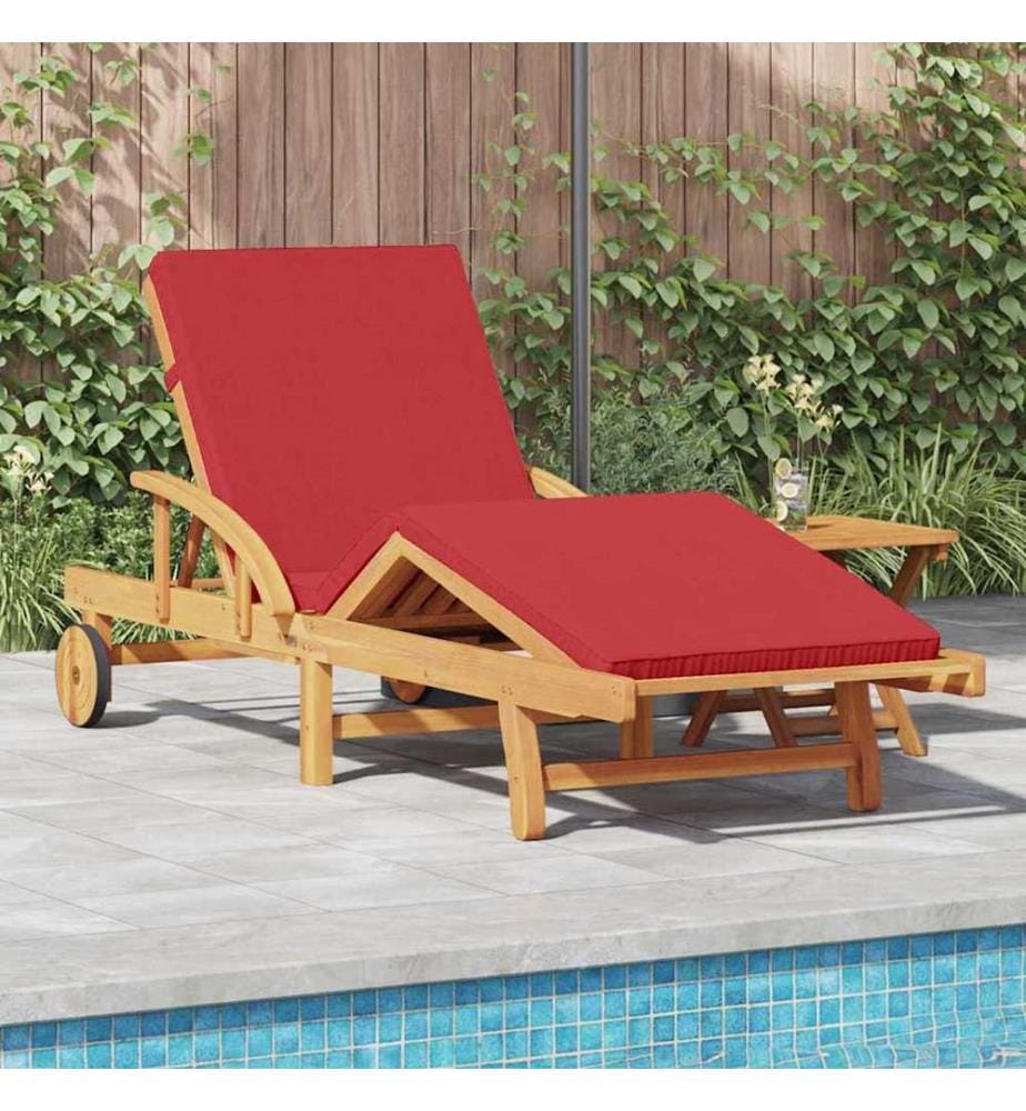 vidaXL Sonnenliege 2 pcs Rot Massivholz Akazie