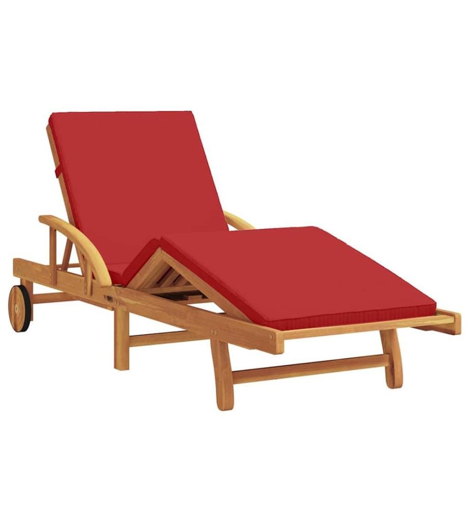 vidaXL Sonnenliege 2 pcs Rot Massivholz Akazie