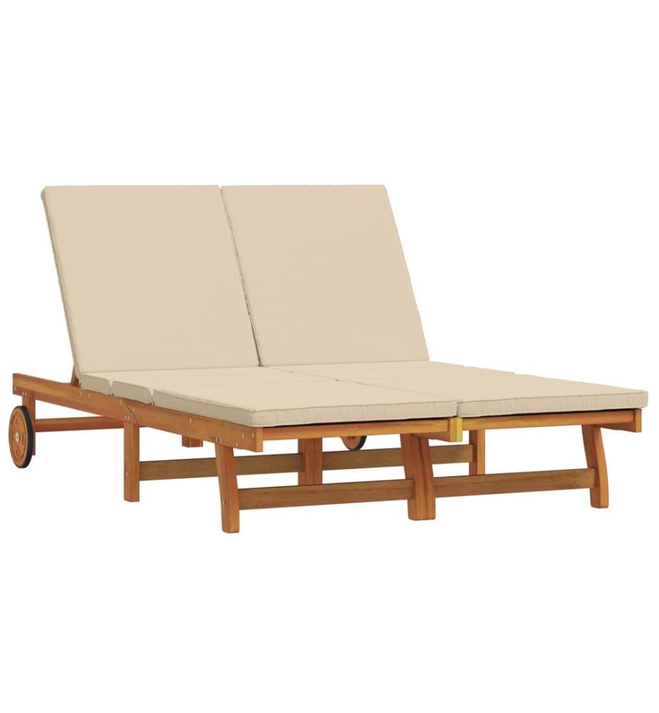 vidaXL Sonnenliege Braun 125 x 200 x 84 cm Massivholz Akazie