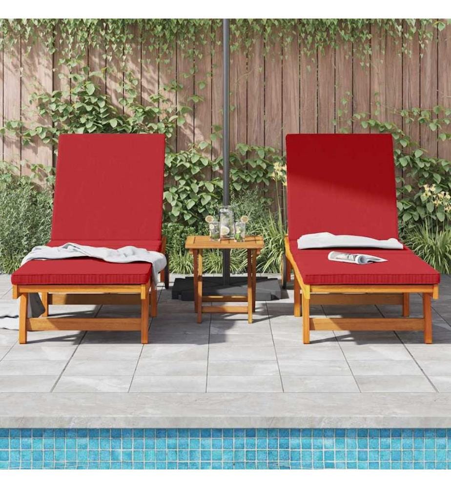 vidaXL Sonnenliege 2-Person 2 pcs Braun Massivholz Akazie