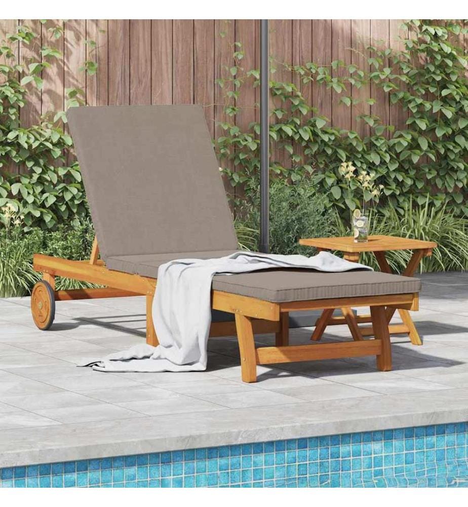 vidaXL Sonnenliege 1-Person 2 pcs Braun Massivholz Akazie