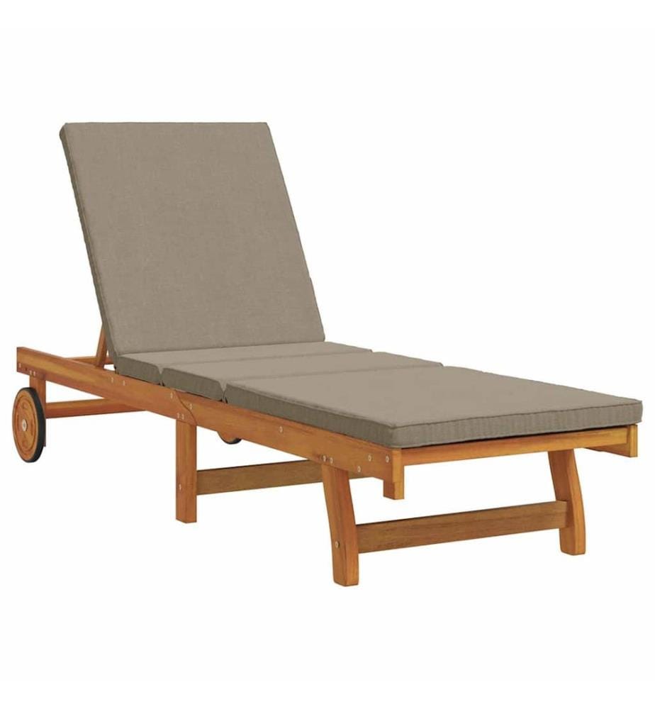 vidaXL Sonnenliege 2-Person 3 pcs Braun Massivholz Akazie