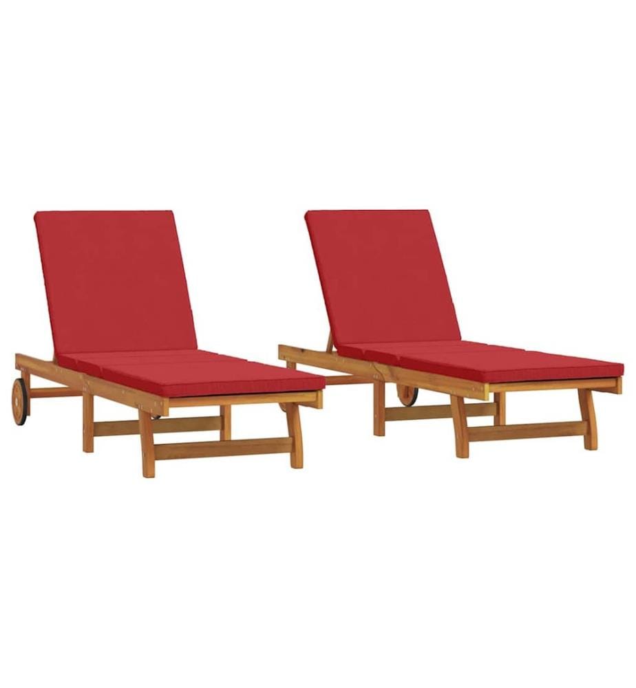 vidaXL Sonnenliege 2-Person 3 pcs Braun Massivholz Akazie
