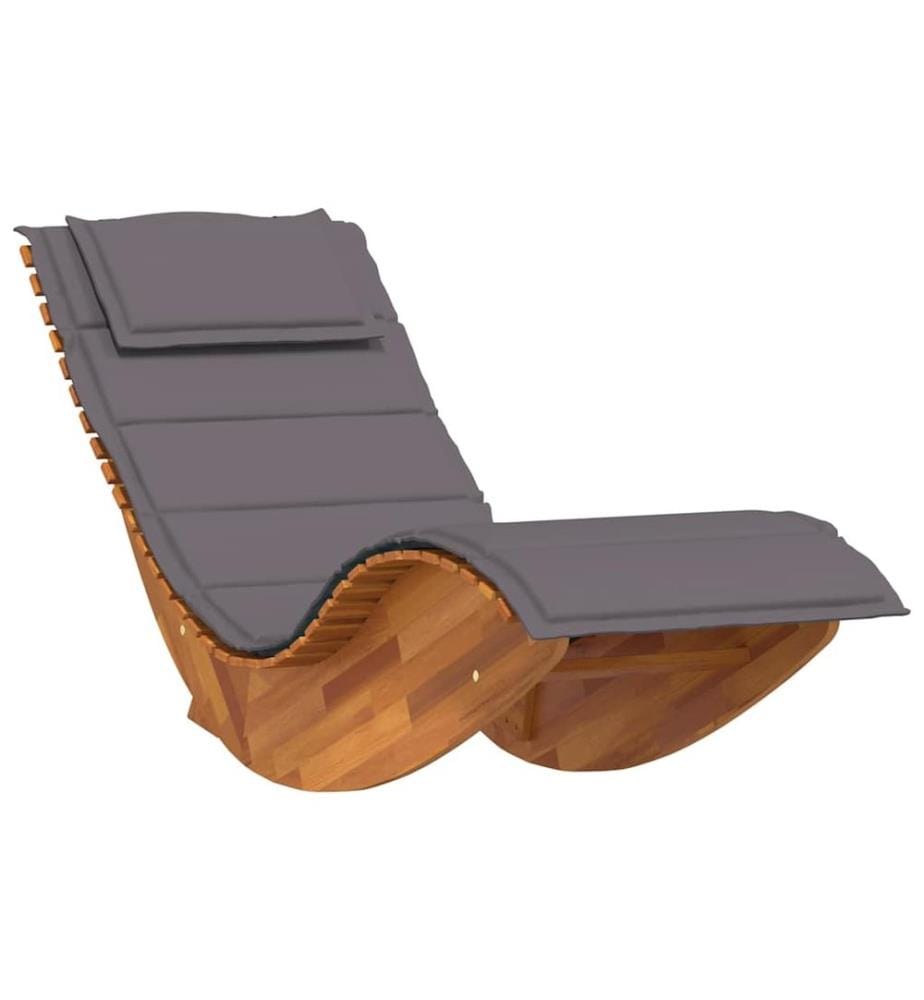 vidaXL Transat avec coussin 2 pcs Marron Bois d'Acacia Massif