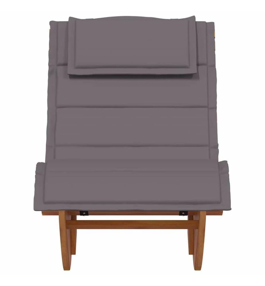 vidaXL Transat avec coussin 2 pcs Marron Bois d'Acacia Massif