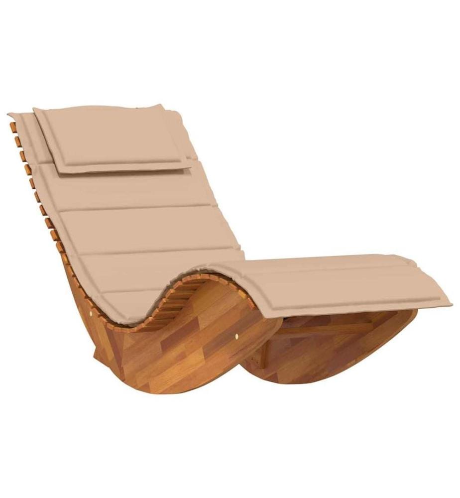 vidaXL Transat avec coussin 2 pcs Marron Bois d'Acacia Massif