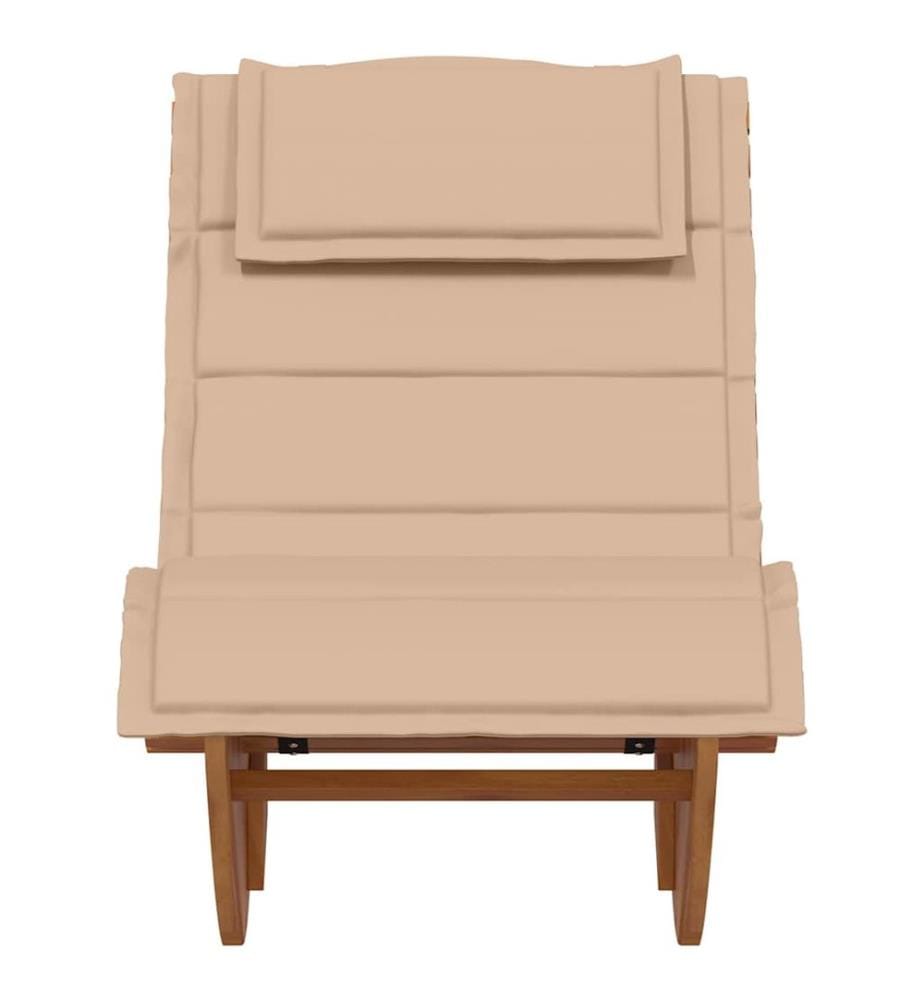 vidaXL Transat avec coussin 2 pcs Marron Bois d'Acacia Massif