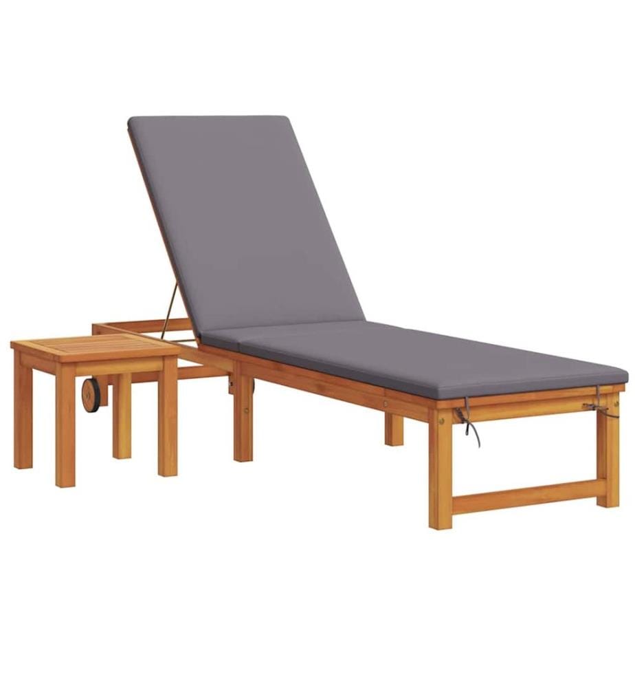 vidaXL Sonnenliege 2 pcs Braun Massivholz Akazie