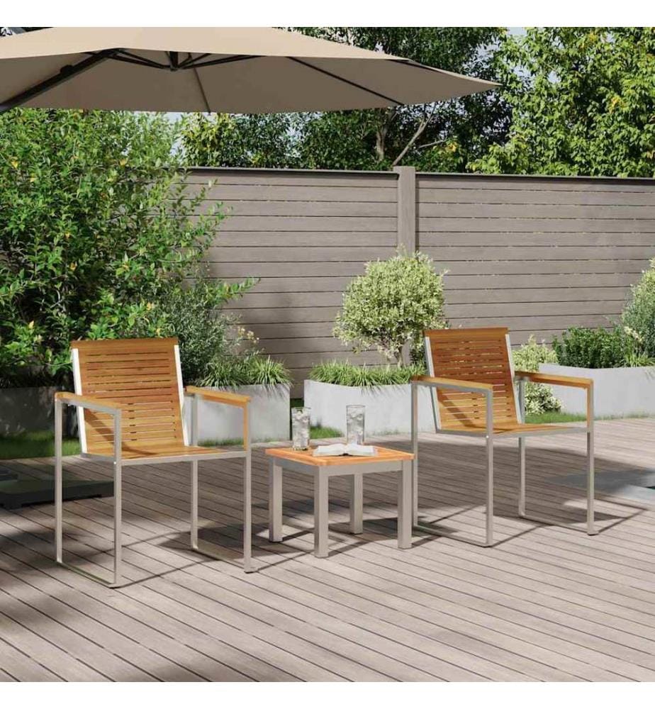 vidaXL Sonnenliege 3 pcs Braun Massivholz Akazie