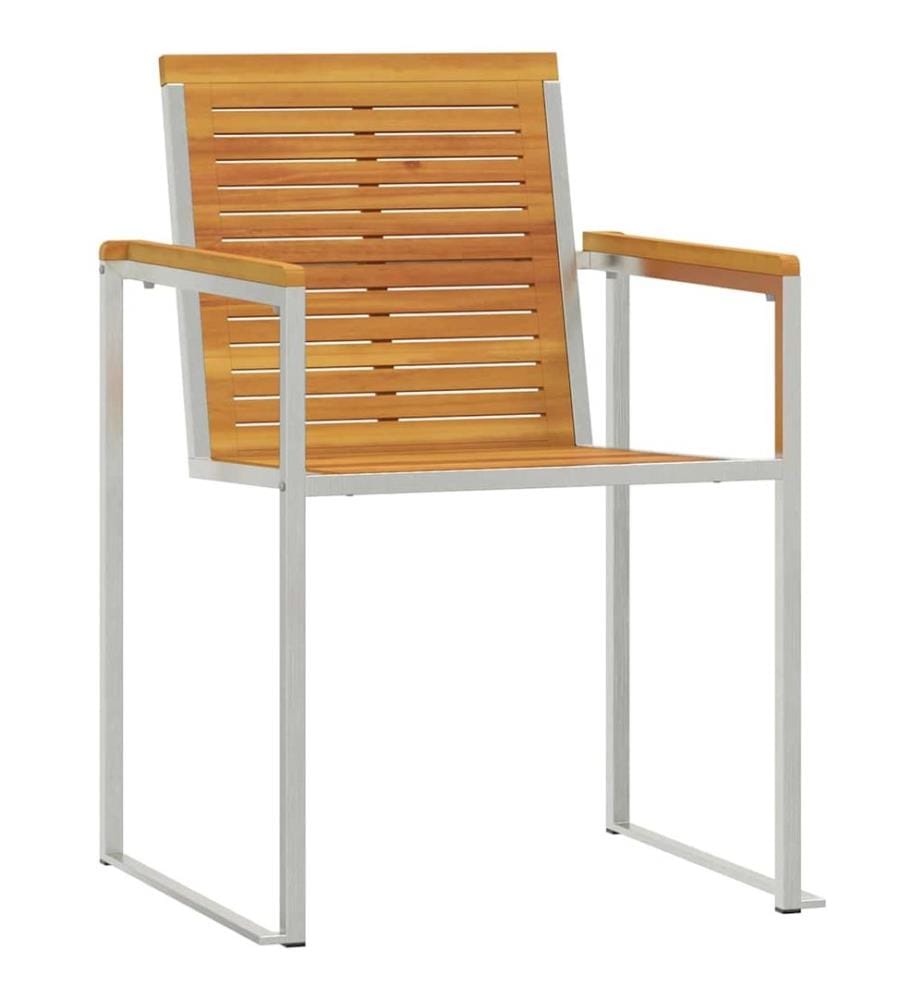vidaXL Sonnenliege 3 pcs Braun Massivholz Akazie