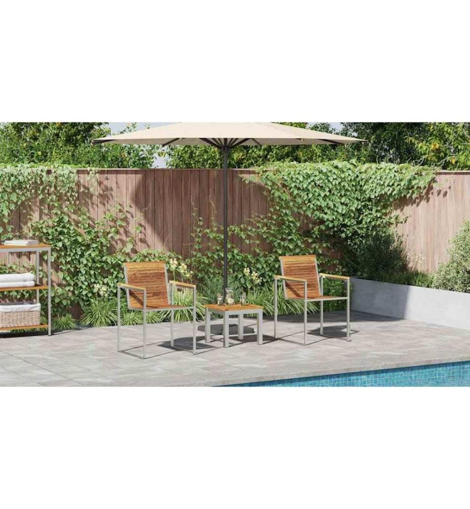 vidaXL Sonnenliege 3 pcs Braun Massivholz Teak
