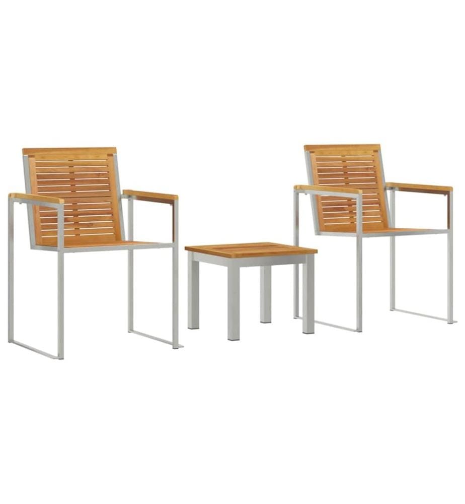 vidaXL Sonnenliege 3 pcs Braun Massivholz Teak
