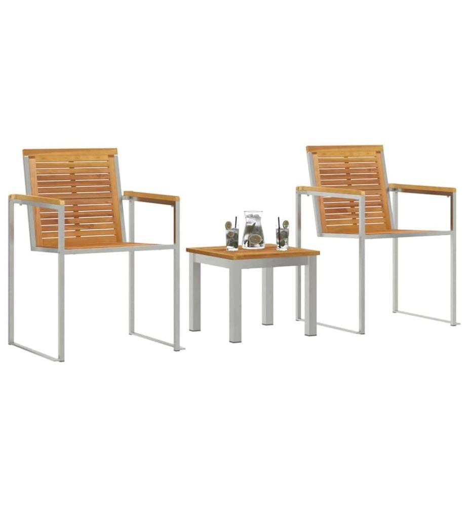 vidaXL Sonnenliege 3 pcs Braun Massivholz Teak