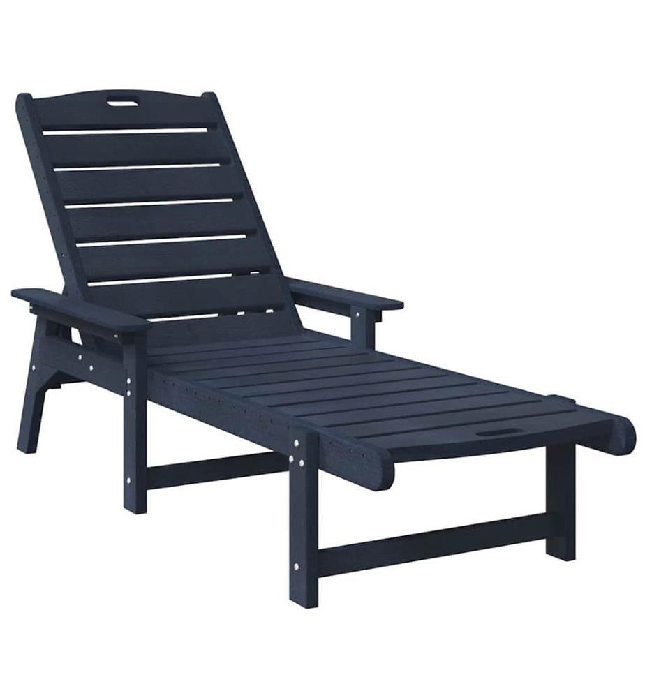 vidaXL Sonnenliege 2 pcs Marineblau 195,5 x 53 x 98,5 cm Polyethylen