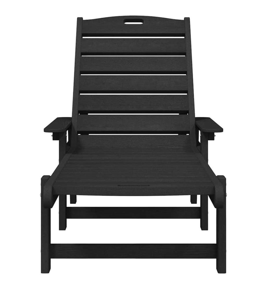 vidaXL Sonnenliege 2 pcs Schwarz 195,5 x 53 x 98,5 cm Polyethylen