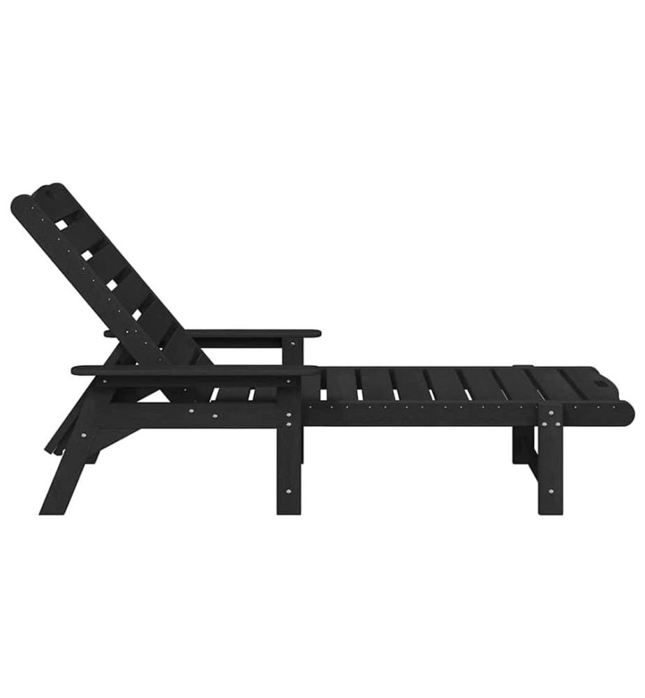 vidaXL Sonnenliege 2 pcs Schwarz 195,5 x 53 x 98,5 cm Polyethylen