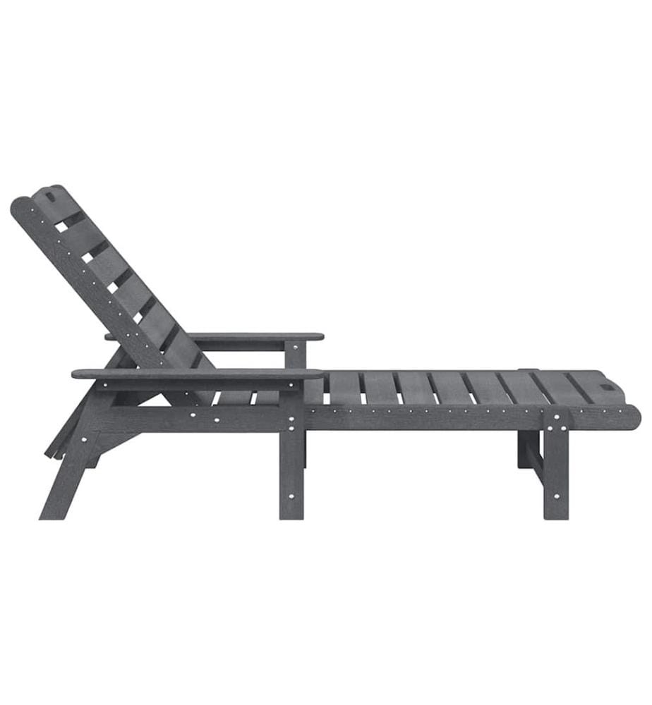 vidaXL Sonnenliege 2 pcs Hellgrau 195,5 x 53 x 98,5 cm Polyethylen