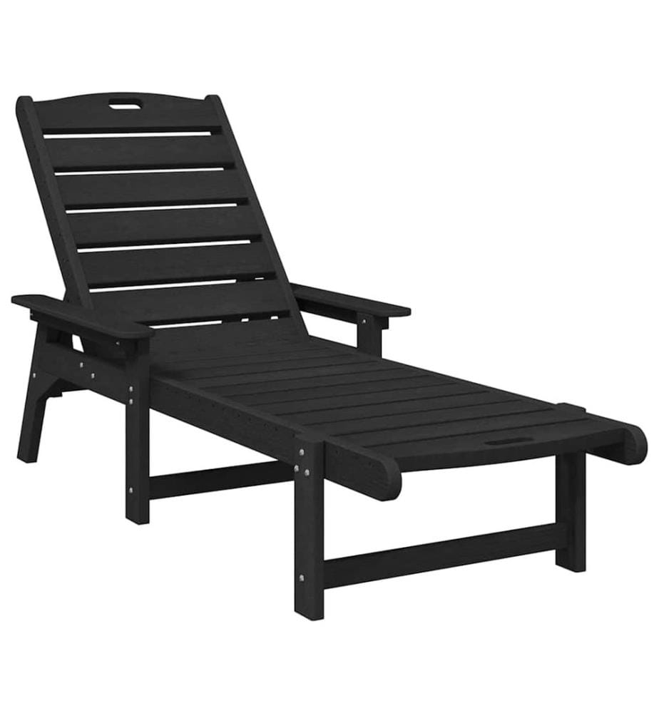 vidaXL Sonnenliege 3 pcs Schwarz Polyethylen