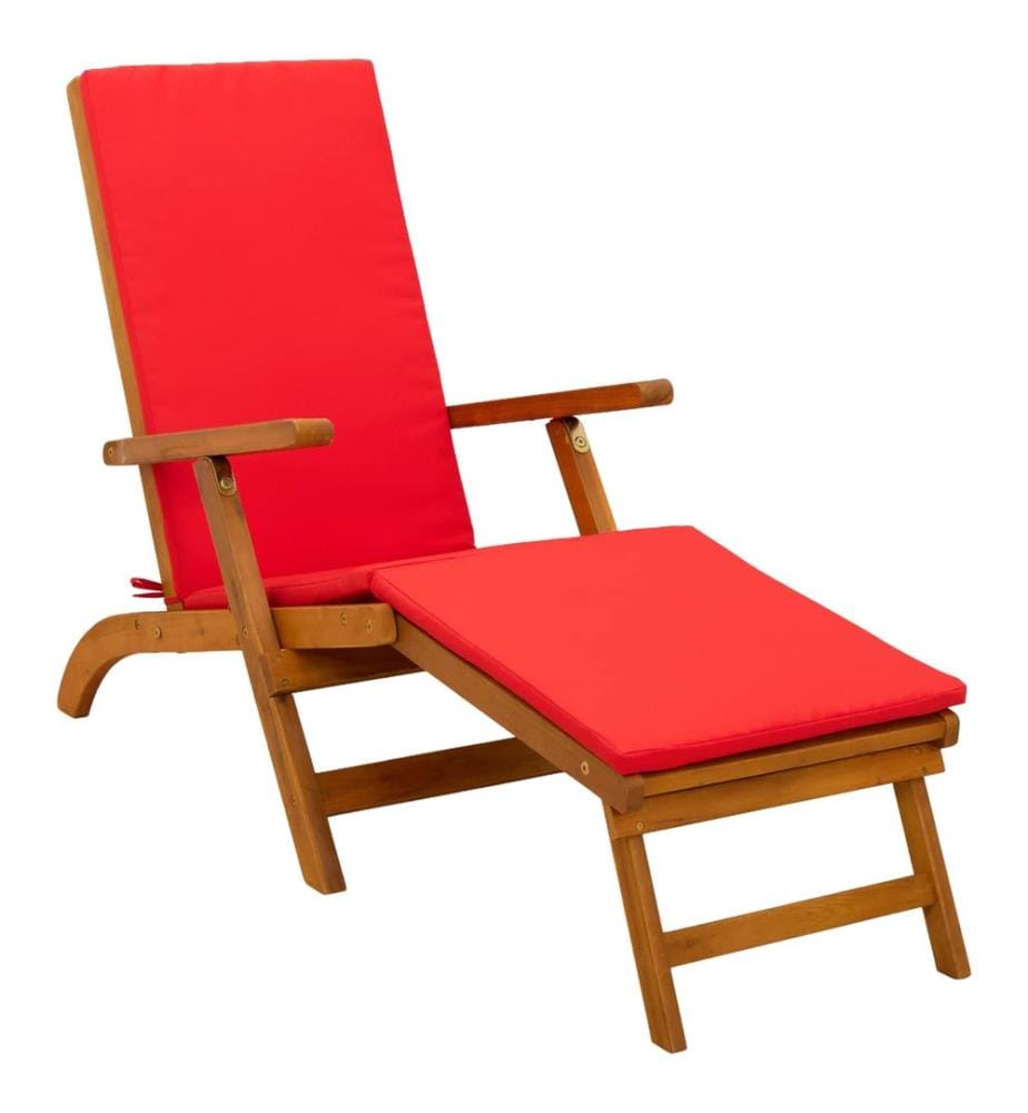 vidaXL Reclining and Folding Sunlounger 3 pcs Rot Massivholz Akazie