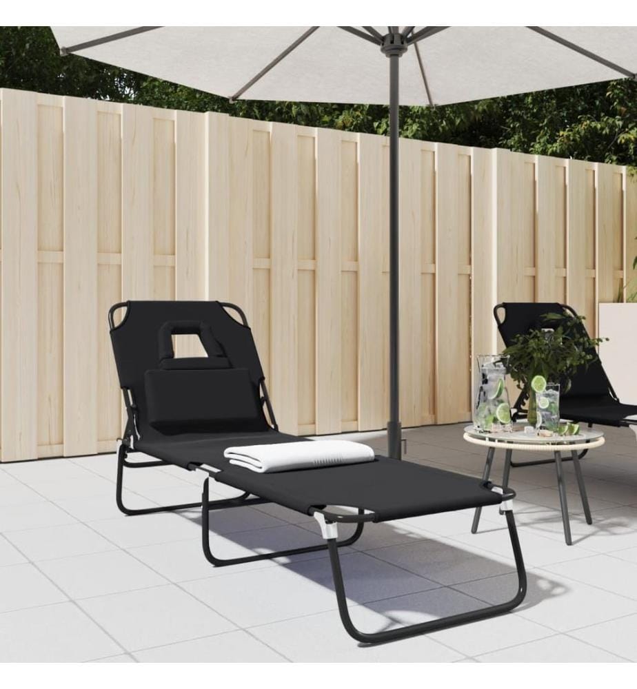 vidaXL Sonnenliege Klappbar Oxford-Gewebe & Pulverbeschichteter Stahl