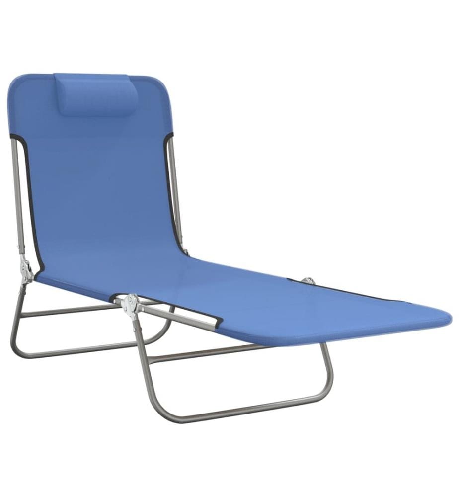 vidaXL Sonnenliegen Klappbar 2 Stk. Blau Textilene und Stahl