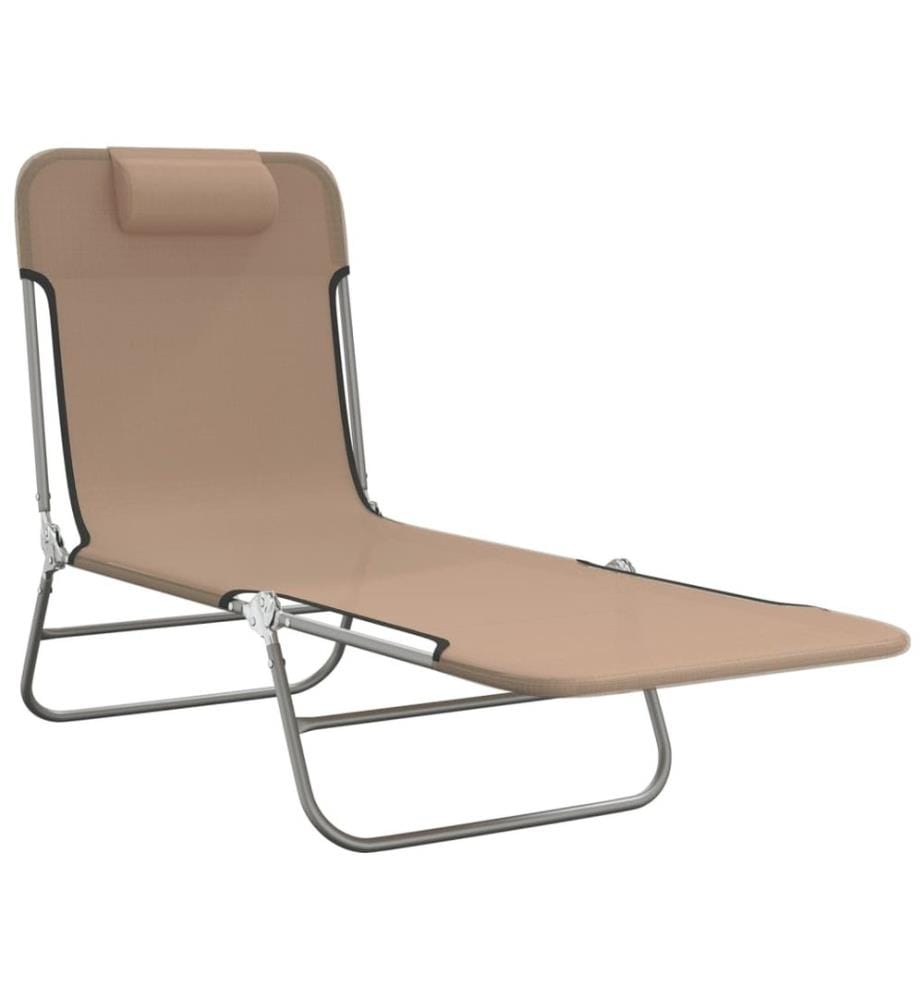 vidaXL Sonnenliegen Klappbar 2 Stk. Taupe Textilene und Stahl