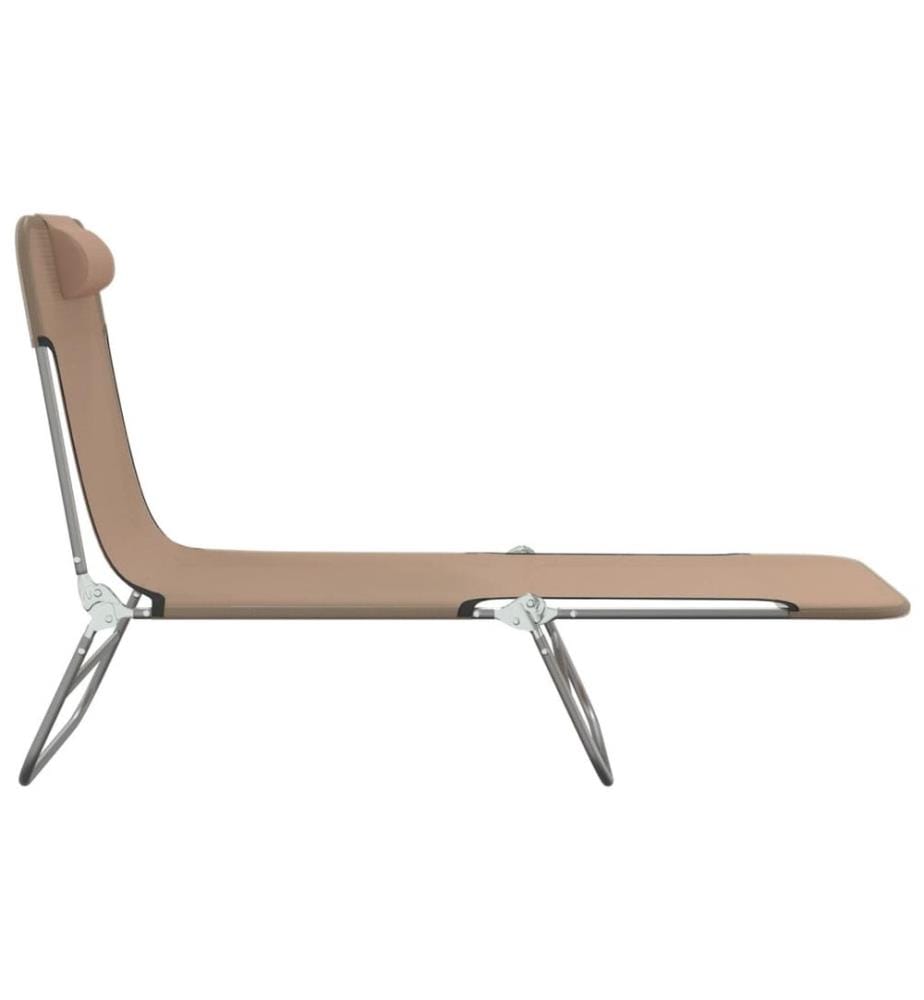 vidaXL Sonnenliegen Klappbar 2 Stk. Taupe Textilene und Stahl