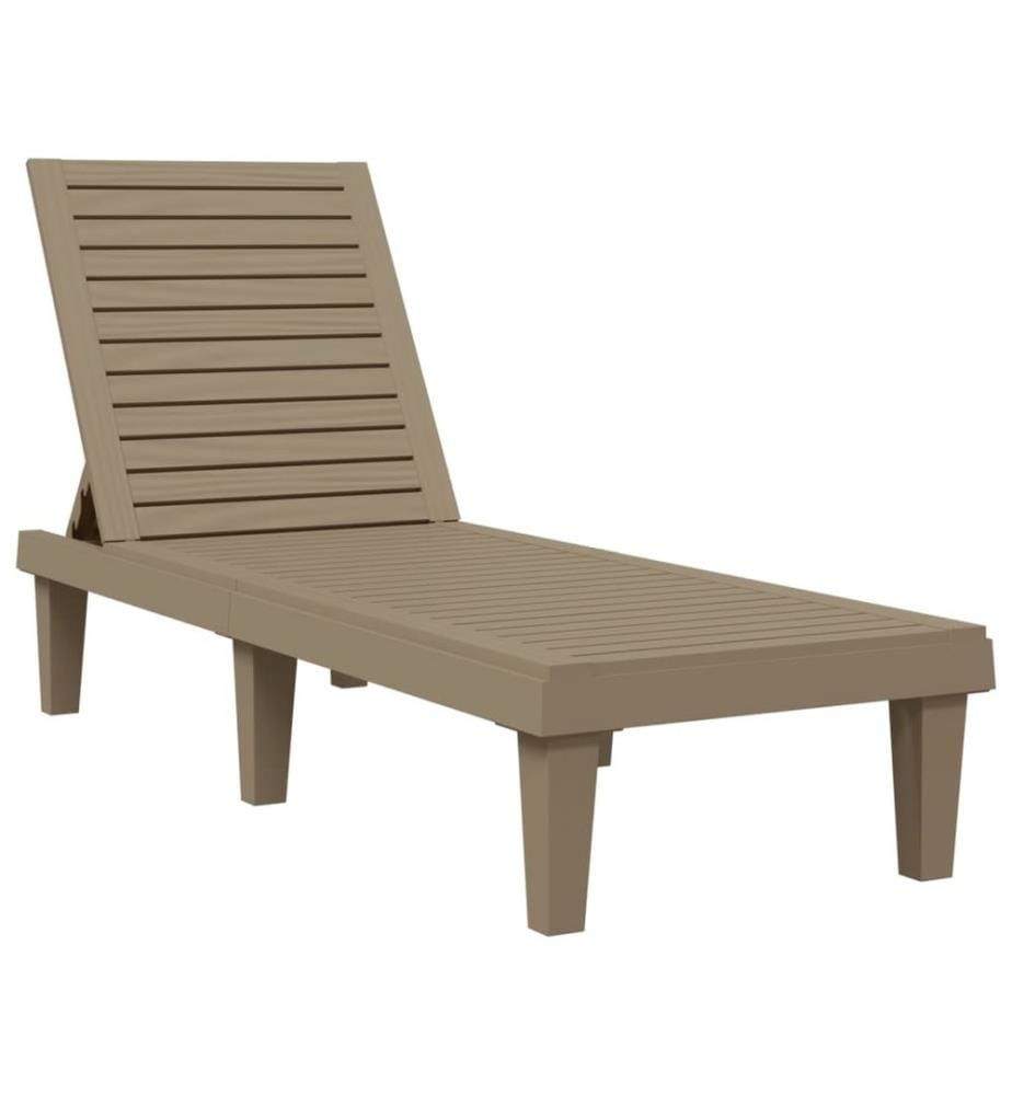 vidaXL Sonnenliege Hellbraun 155x58x83 cm Polypropylen