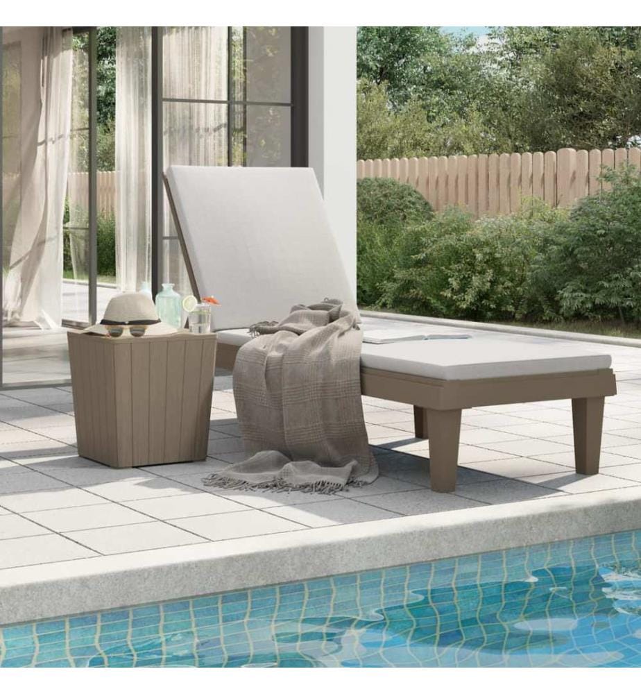 vidaXL Sonnenliege Hellbraun 155x58x83 cm Polypropylen