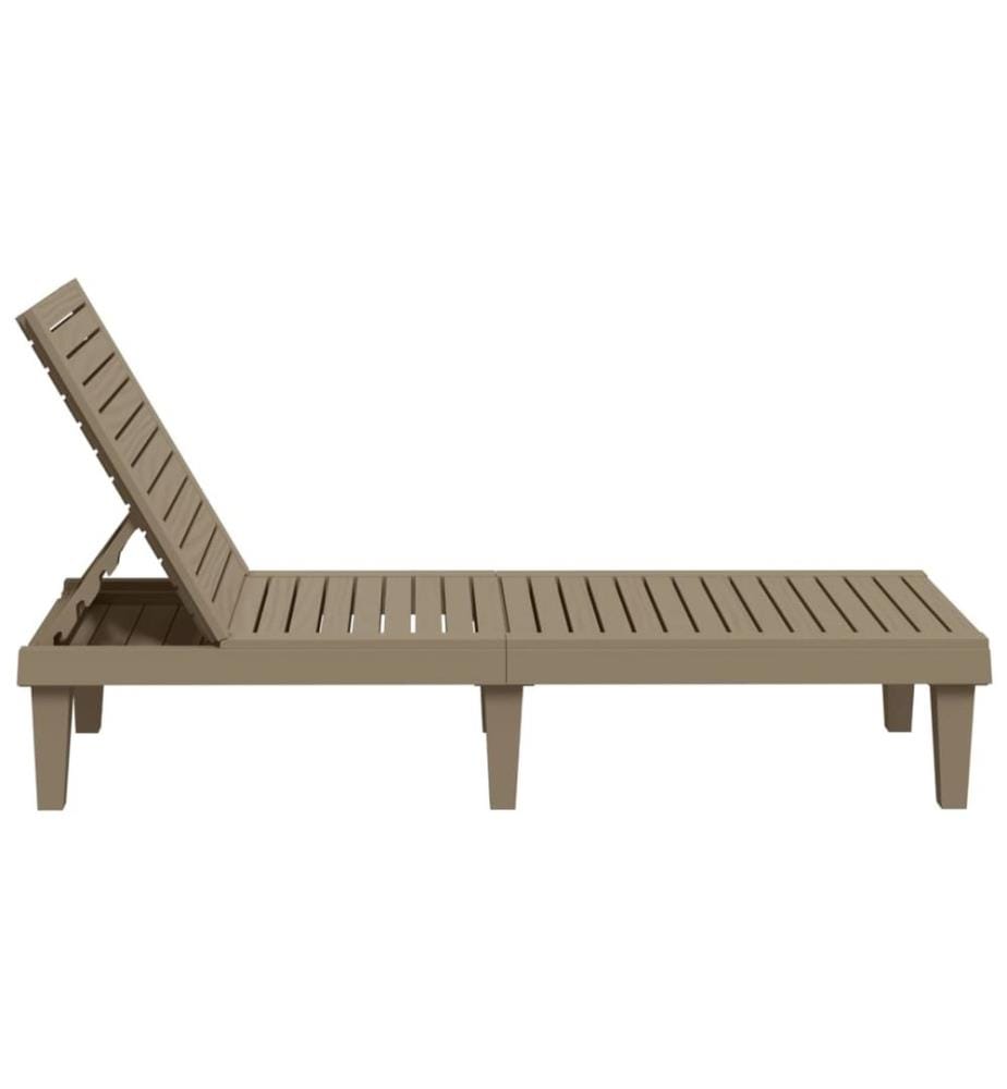 vidaXL Sonnenliege Hellbraun 155x58x83 cm Polypropylen