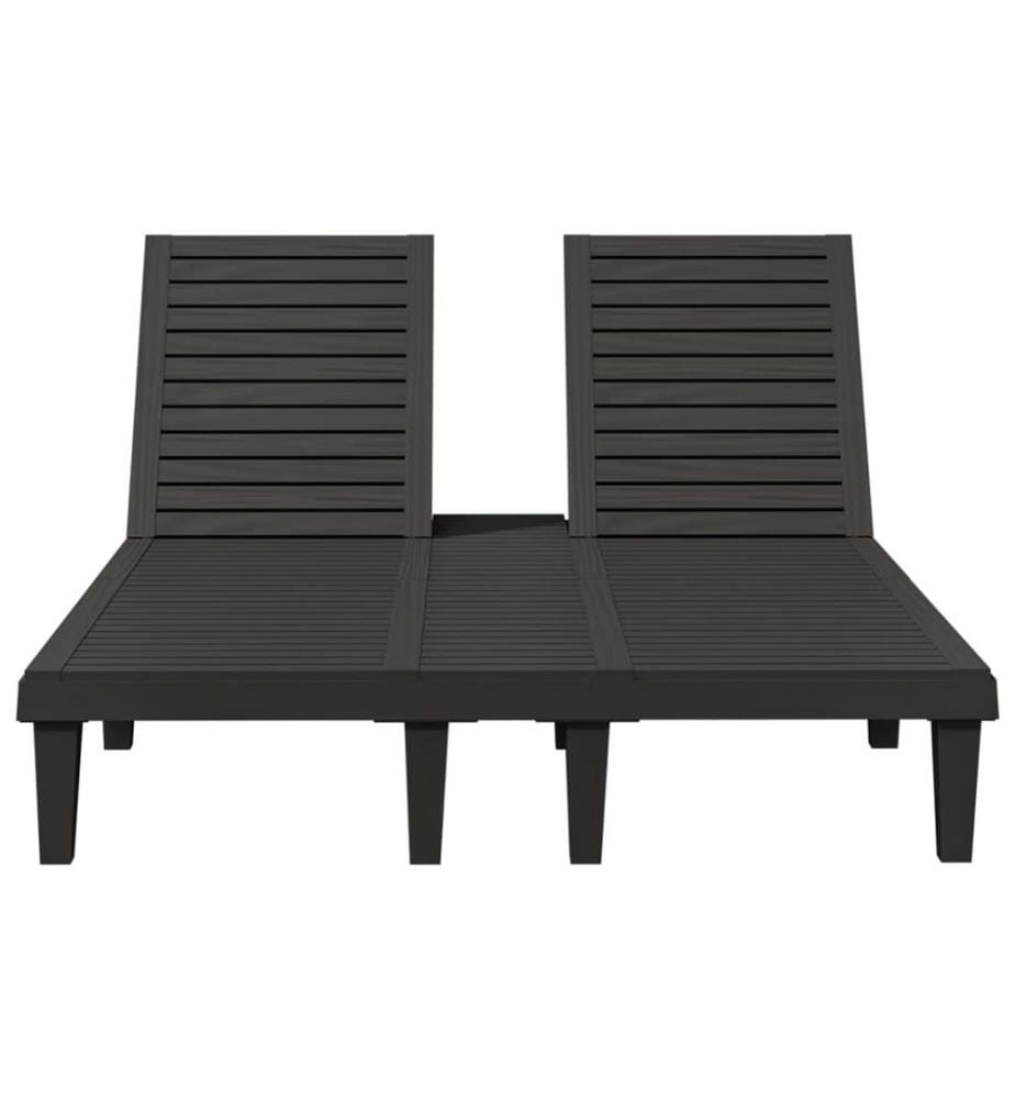 vidaXL Doppel-Sonnenliege Schwarz 155x138x83 cm Polypropylen