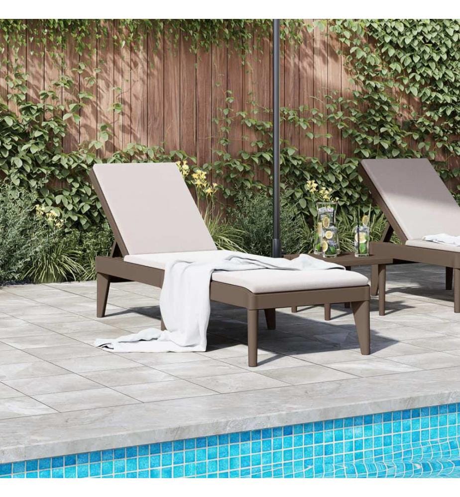 vidaXL Sonnenliege Braun 186x60x29 cm PP